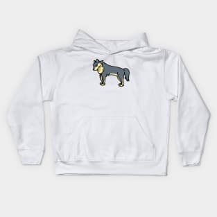 cool wolf drawing Kids Hoodie